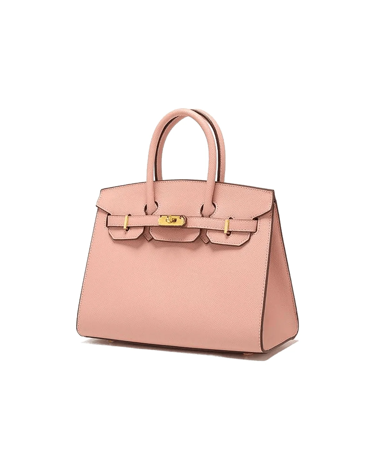 Pink Structured Top-Handle Bag